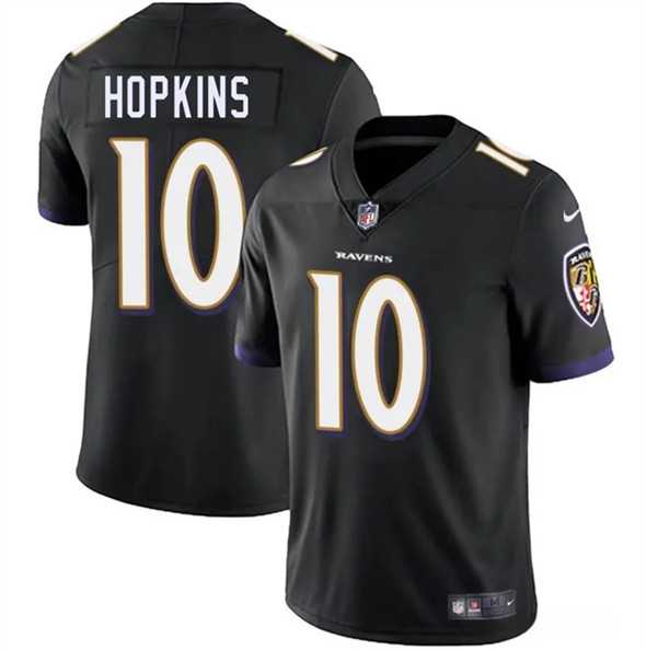 Men & Women & Youth Baltimore Ravens #10 DeAndre Hopkins Black Vapor Limited Jersey